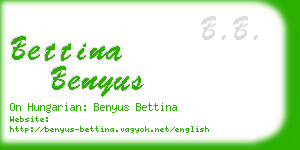 bettina benyus business card